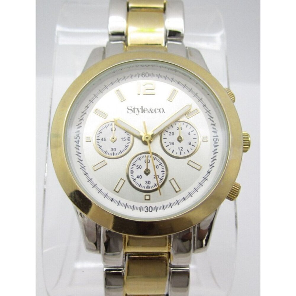 Women Style & Co Quartz WR Analog 34mm Round Watch (H190) "New Battery"